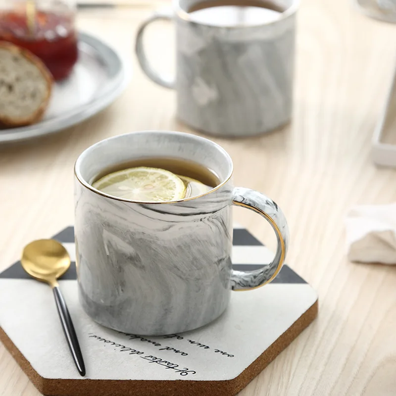 

Father's Day Gift European Style Marble Ceramic Resistant Coffee Water Milk Cup