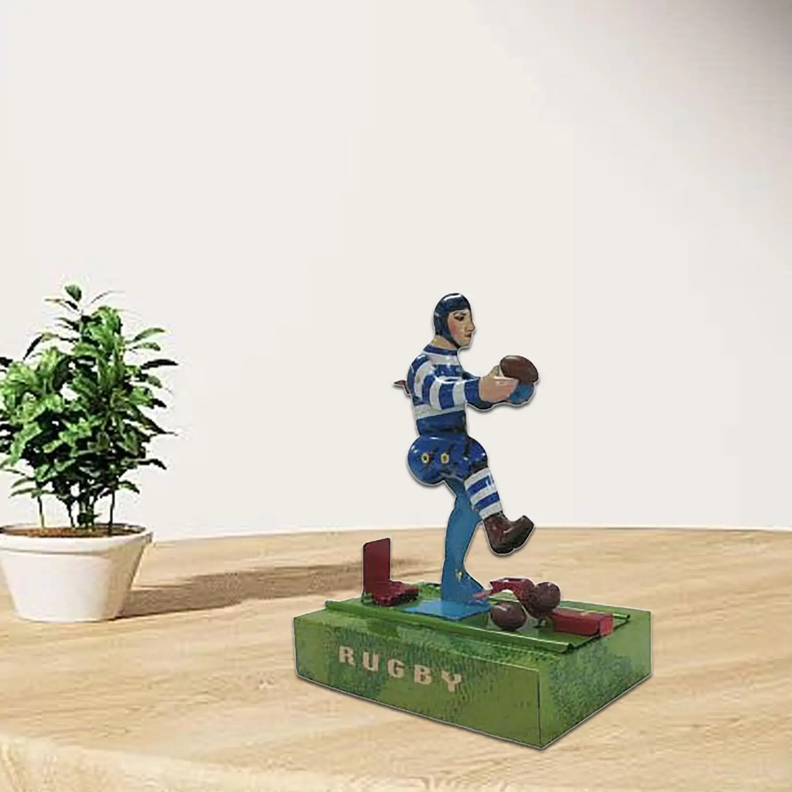 Desktop Decoration Rugby Themed Iron Ornament for Home Decor Bookshelf Shelf