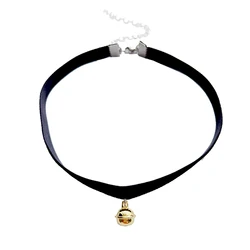 Sweet cute velvet with bell shape pendant choker neck with choker collar necklace girl