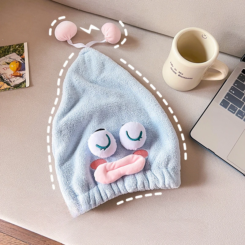 

Ugly Fish Dried Hair Hat Coral Plush Cute Lazy Man Pullover Towel Quick Drying Instant Water Absorbing Bath Hat