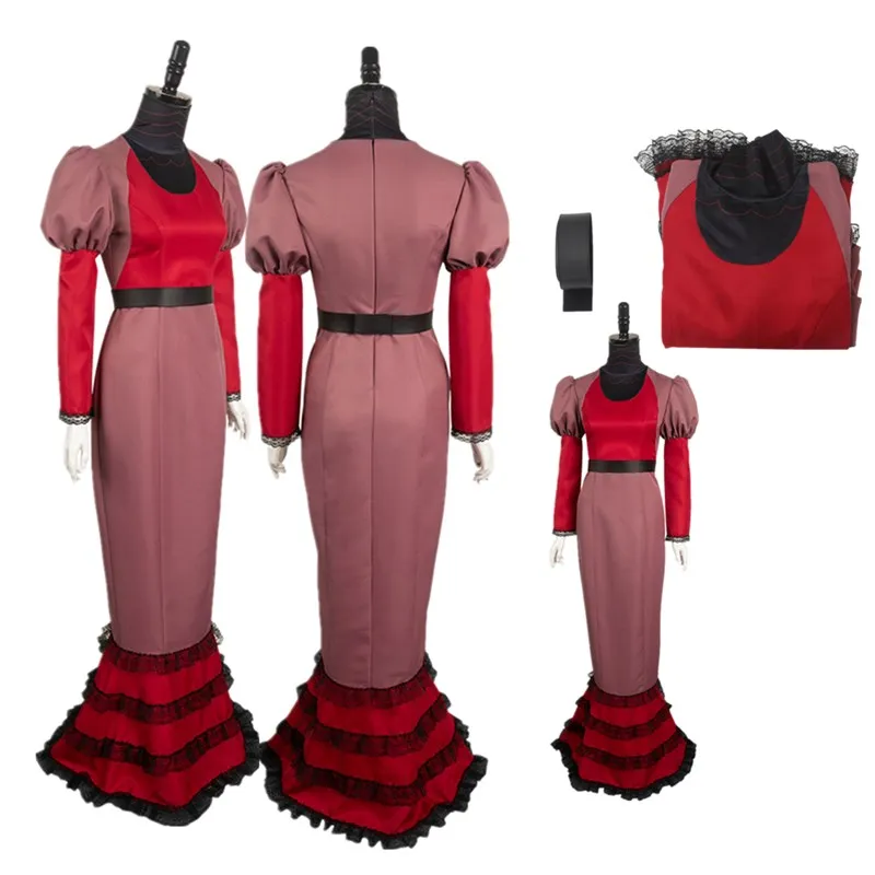 Hotel Fantasy Rosie Cosplay Traje para Mulheres, Vestido Anime com Cinto, Roupas de Halloween, Fato de Carnaval