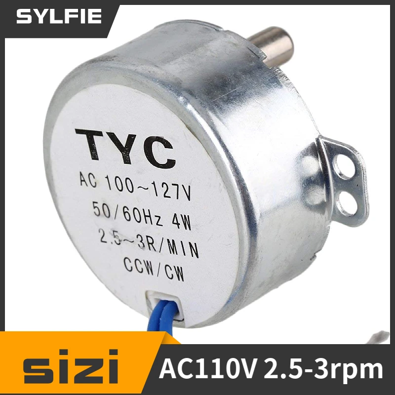 Synchronous Motor Robust 5x5x2cm 50/60Hz AC 100-127V 4W 2.5-3RPM CW/CCW TYC-50