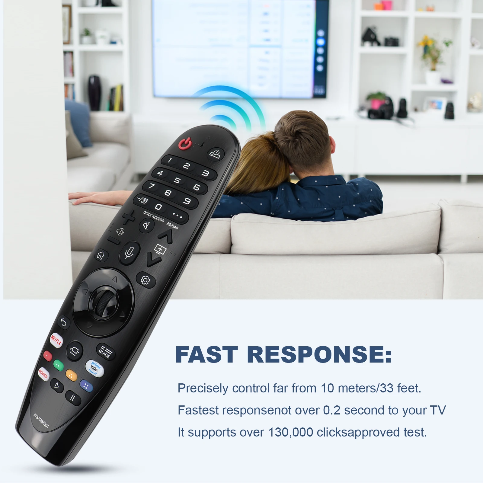 Replacement Remote for L.G Smart TV Magic Remote, for LG TV Remote Control AKB75855501 (no voice function,no pointer function)