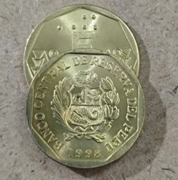 18 مللي متر عملة نحاسية بيرو 5 سنت نسخة برايل أمريكا عملات أجنبية عملات أجنبية جمع العملات المعدنية الحقيقية