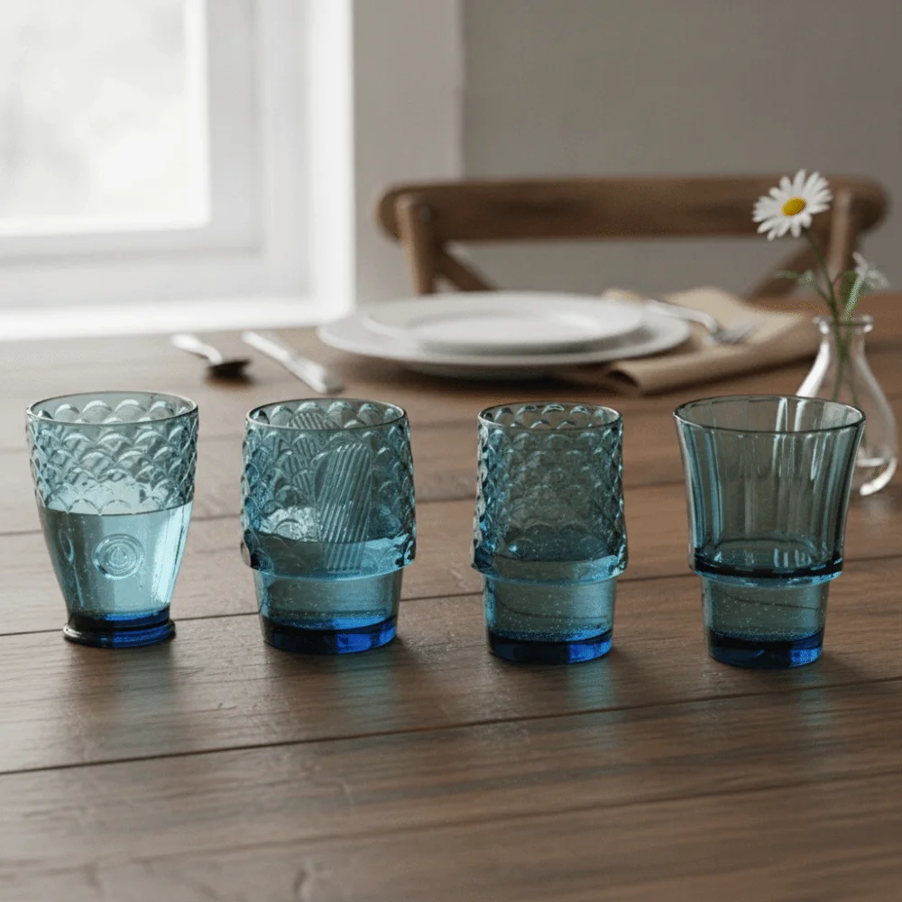Exquisite Vintage Relief Koi Fish-shaped Water Cup Stacking Thickened Glass Drinking Cup Transparent Tea Mug Living Room