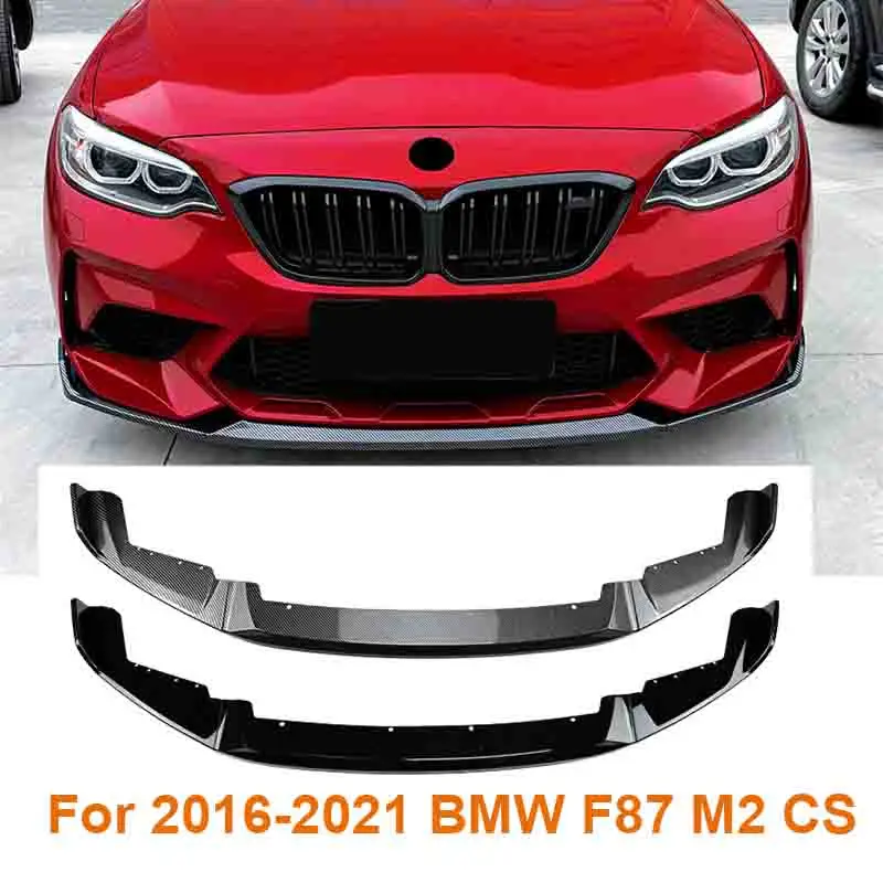 

For 2016-2021 BMW F87 M2 CS Style Front under Bumper Splitter lower chin Lip Body Kit protector guard Carbon Fiber Look