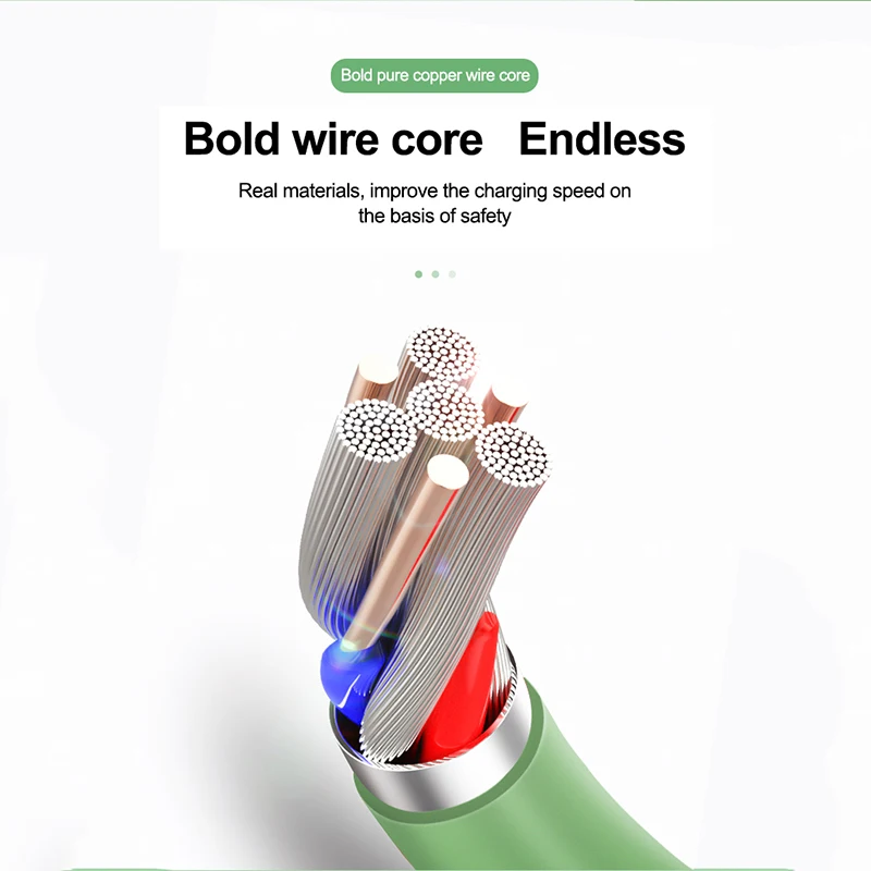 Cable USB tipo C de carga rápida, silicona suave líquida, para Huawei, Xiaomi, 1/1.5/2M, cable cargador USB-C 3
