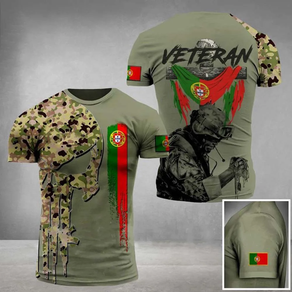 Summer men\'s and women\'s T-shirts Spanish and Portuguese soldiers 3D printed shirt tops-ARMY-VETERAN high-quality special forces