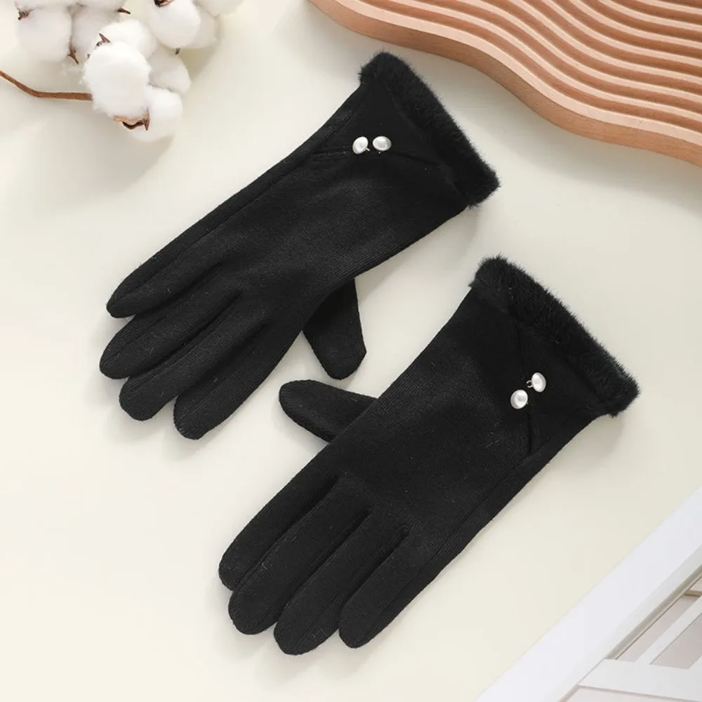 

New Cold Proof Warm Gloves Windproof with Warm Lining Cycling Gloves Touch Screen Mittens Women