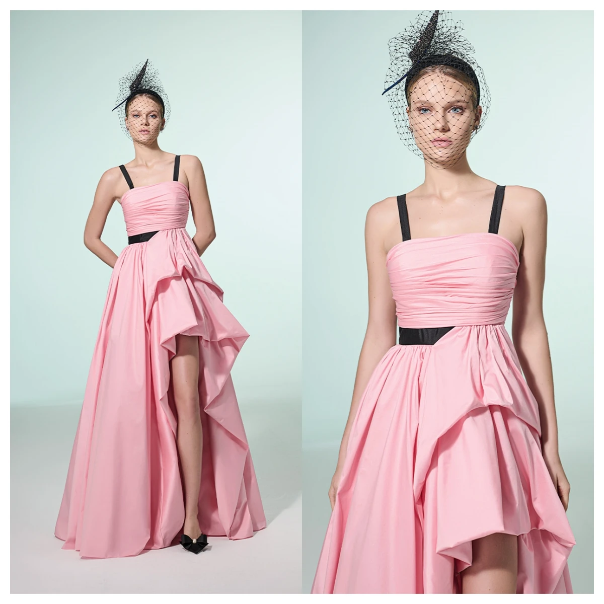 

Customized High Quality Pink Jersey Evening Dress Square Collar Spaghetti Straps Sleeveless Celebrity Gowns Homecoming Dress