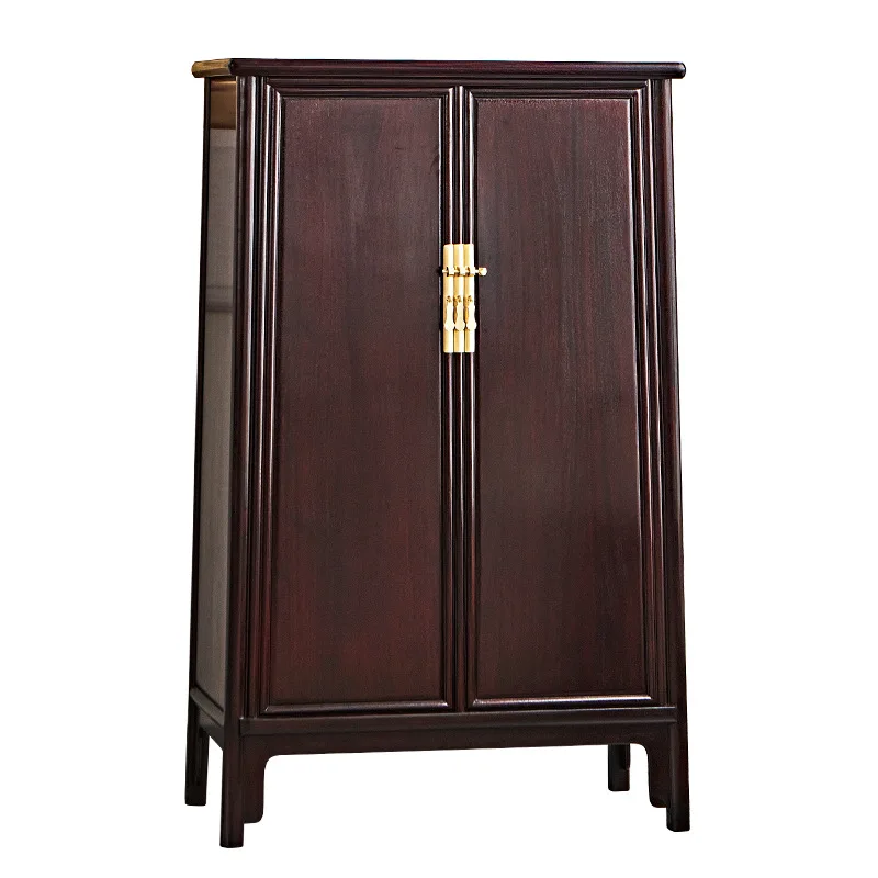 

Blood Sandalwood Rounded Corner Cabinet Bookcase New Chinese Locker Solid Wood Storage Bucket Cabinet Noodle