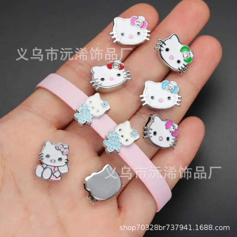 

5cps 8 мм эмаль Hello Kitty подвески аксессуары DIY ремешок на запястье браслет воротник бусины ручной работы для изготовления ювелирных изделий подарки для детей