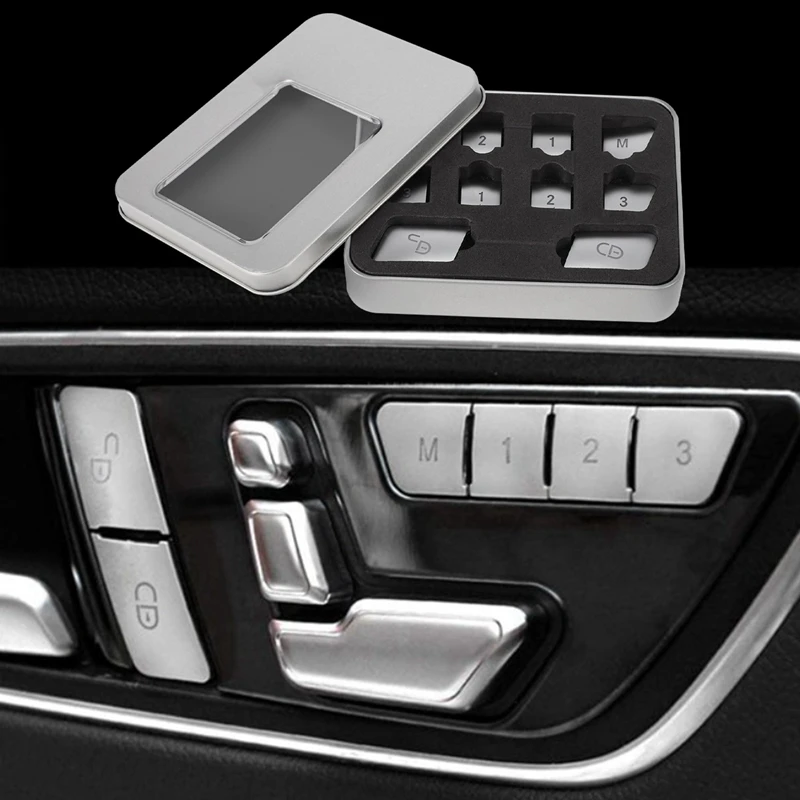 12Pcs Car Door Seat Memory Lock Buttons Covers Stickers For Mercedes Benz CLA/GLA/GLK/GLE/CLS/GL/ML/A/B/E image 2