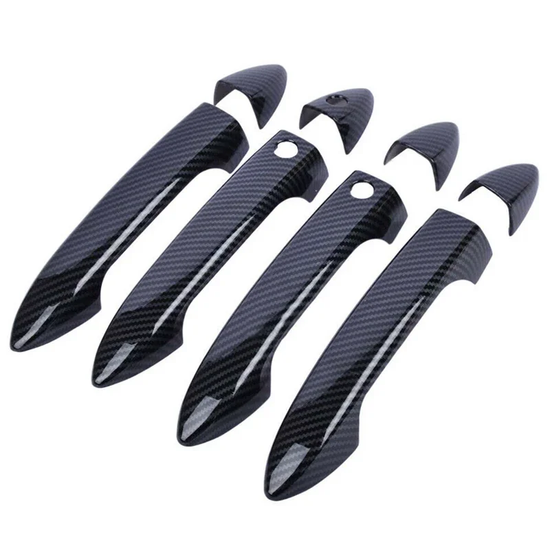 8 Pcs Car Exterior Parts Door Handle Moulding Cover Carbon Fiber Trims for Honda Accord 9th 2013-2017 Auto Outer Accessories