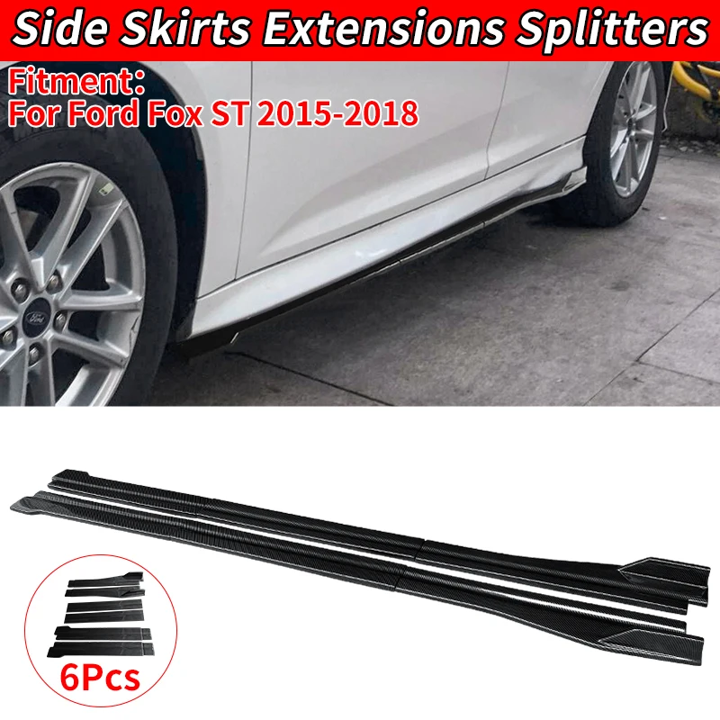 For Fox ST 2015-2018 Car Accessories  ST Line Carbon Fiber Side Skirt Extension Splitters Body Apron Lip Splitter Winglet