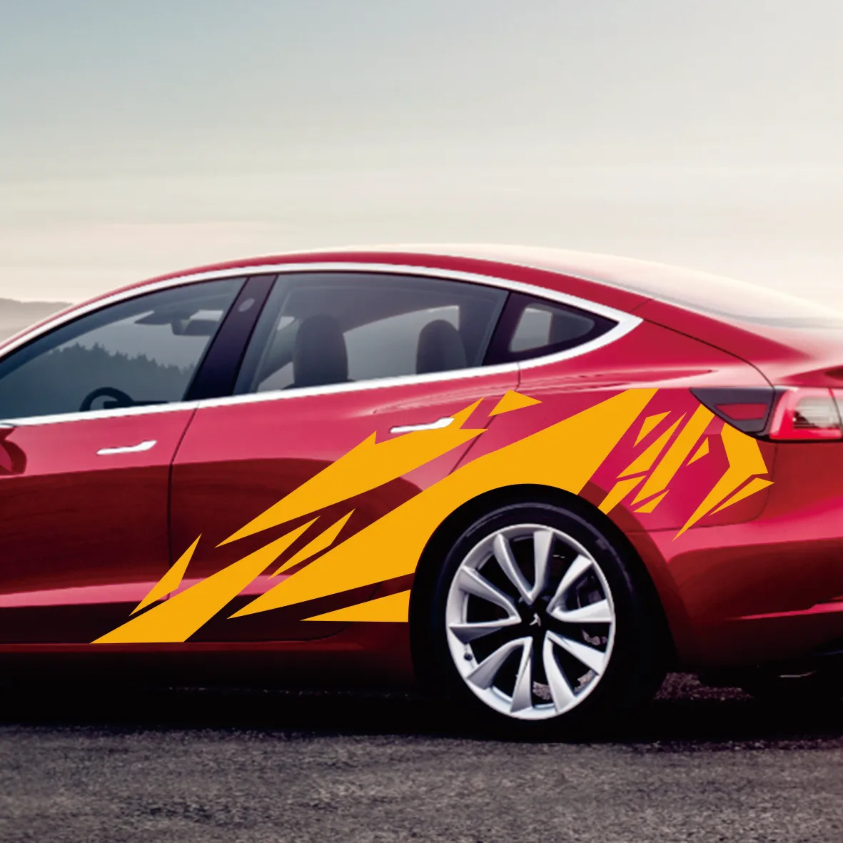 

Pattern Graphic Decal for Tesla Model Y (2017-2023) - Door Side Waterproof Vinyl Stickers - Auto Exterior Accessories