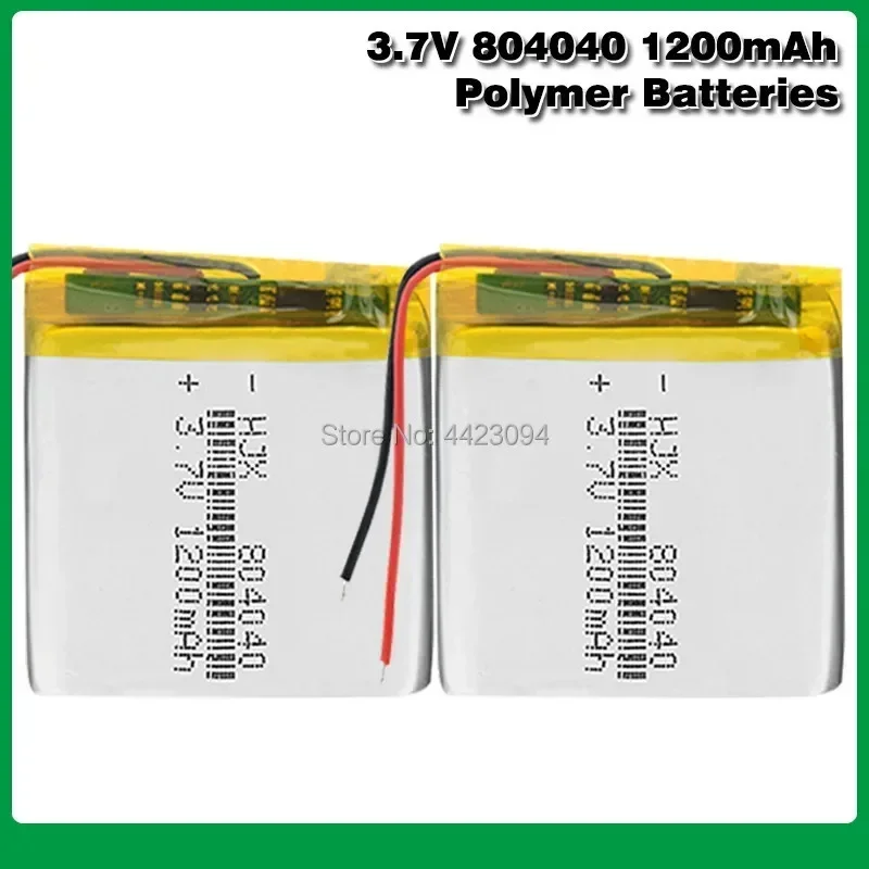 804040 Lithium Polymer Lipo cells Rechargeable 1200mAh Li-Po li ion Battery Li-Po Battery For LED Light MP3 MP4 Mobile Phone