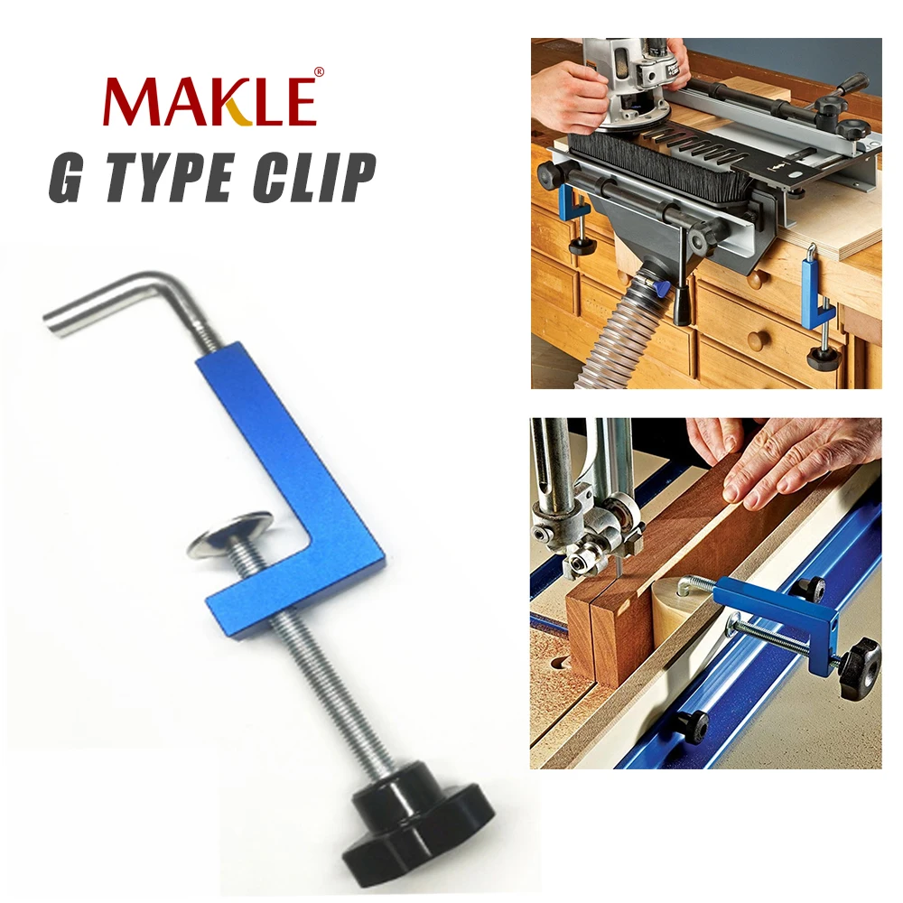 MAKLE Aluminum Alloy Fence Woodworking Clamp G Clip Dedicated Fixture Adjustable Frame Fast Fixed Clamp for Woodworking Benches