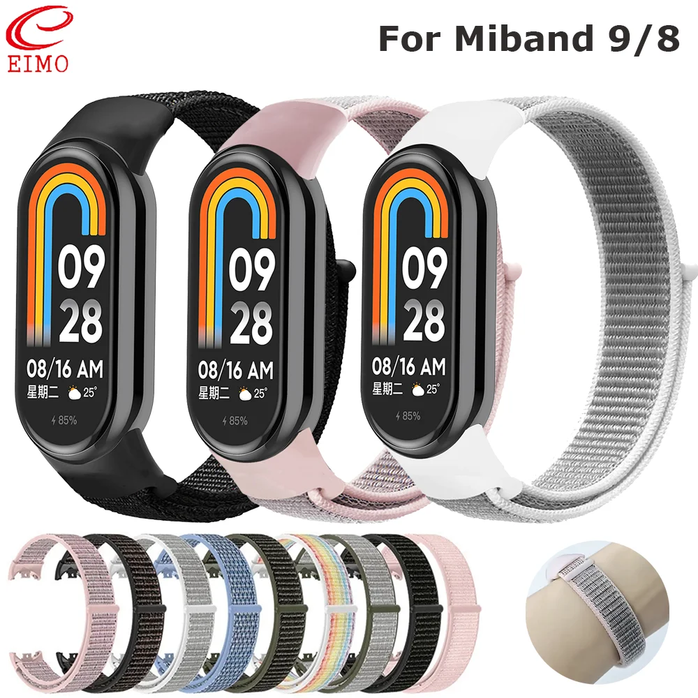 

Nylon Loop Strap for Xiaomi Mi Band 9 strap Watchband Smartwatch Sport pulsera Bracelet correa xiaomi band 8 9 nfc Wristband