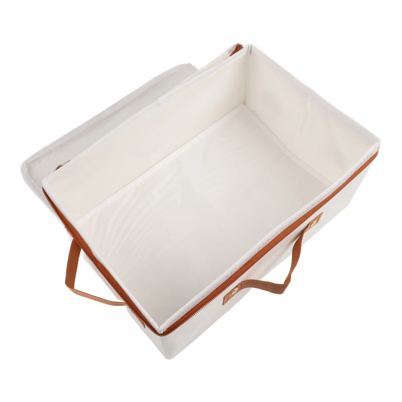 Collapsible Storage Bin with Lid for Clothes Toys Quilts and Home Essentials Made from Cotton Linen Blend Fold Flat for Storage