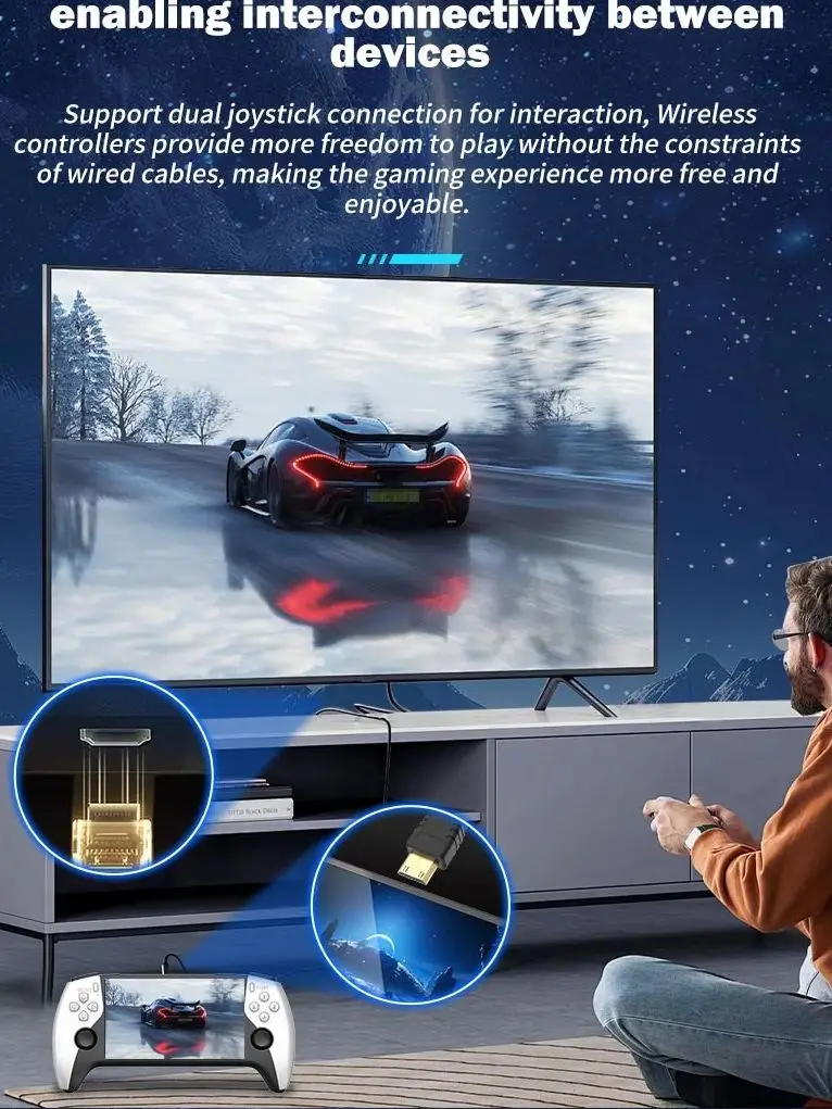 Multifunktionale 5-Zoll-IPS-HD-Retro-Handheld-Spielekonsole SF3500, unterstützt Multi-System mit FHD-Anschluss und Dual-Core, 256 GB erweiterbar