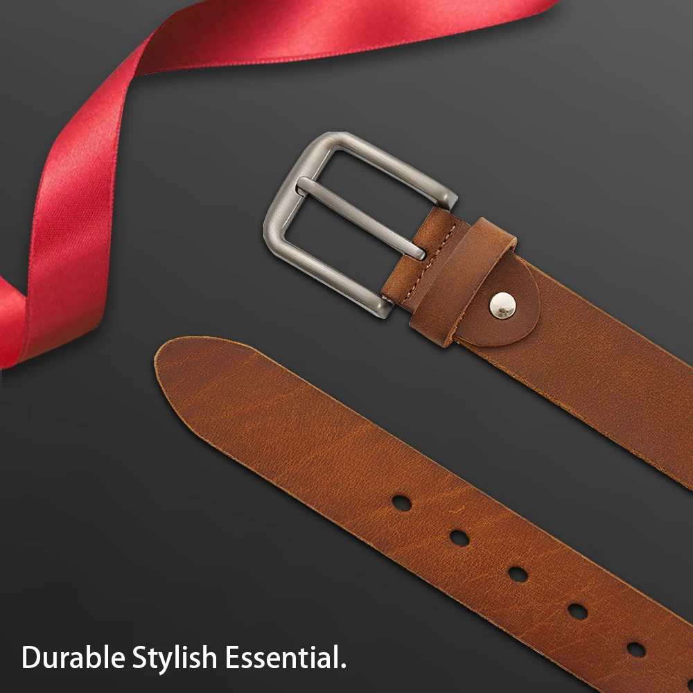 Herren Luxus Echtleder-Gürtel Designer Mode-Riemen im Cowboy-Stil Taillengürtel für Jeans Premium-Qualität Herren-Accessoire – Detail 4