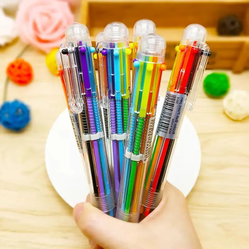 Jonvon – stylo à bille Satone, 6 couleurs en 1, 20 pièces, papeterie créative coréenne, fournitures scolaires pour enfants
