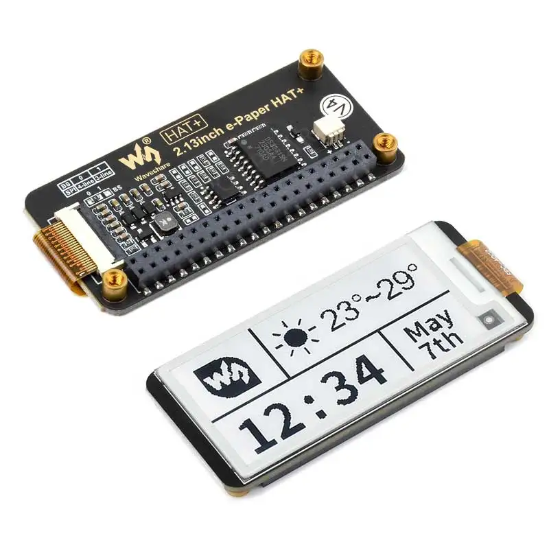 2.13inch e Paper HAT+   For Raspberry Pi /Jetson Nano /Sunrise X3 Pi /Pwnagotchi  Black-White 250x122 E-Ink