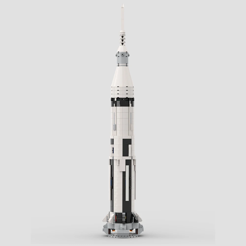 MOC Space Flight Saturn IB Space Saturn V Rocket Building Block Set Launch Vehicle Medium Model Bricks Compatible 21309 Toy Gift