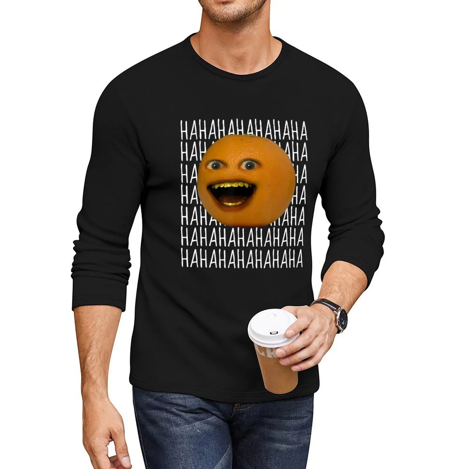 

Annoying Orange Ha Ha Ha Long T-Shirt boys t shirts custom t shirts Aesthetic clothing t shirt man shirt men