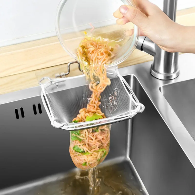 Sink Filter Mesh Bag Stand Waste Garbage Net Shelf Sink Corner Mesh Strainer