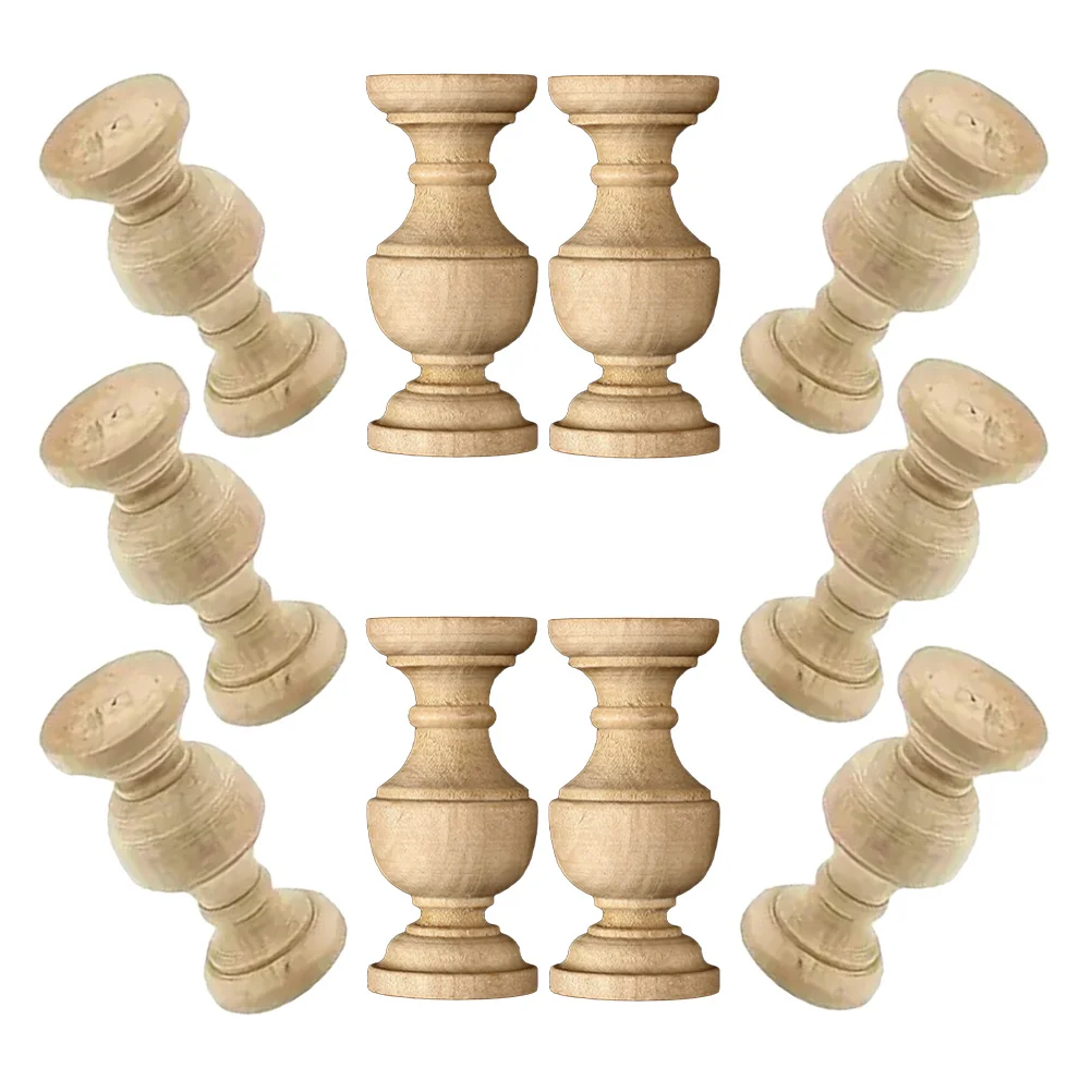 

10Pcs Dining Table Centerpiece Decor Unfinished Wood Spindles for DIY Woodworking Craft Baluster Spindles Farmhouse Kitchen
