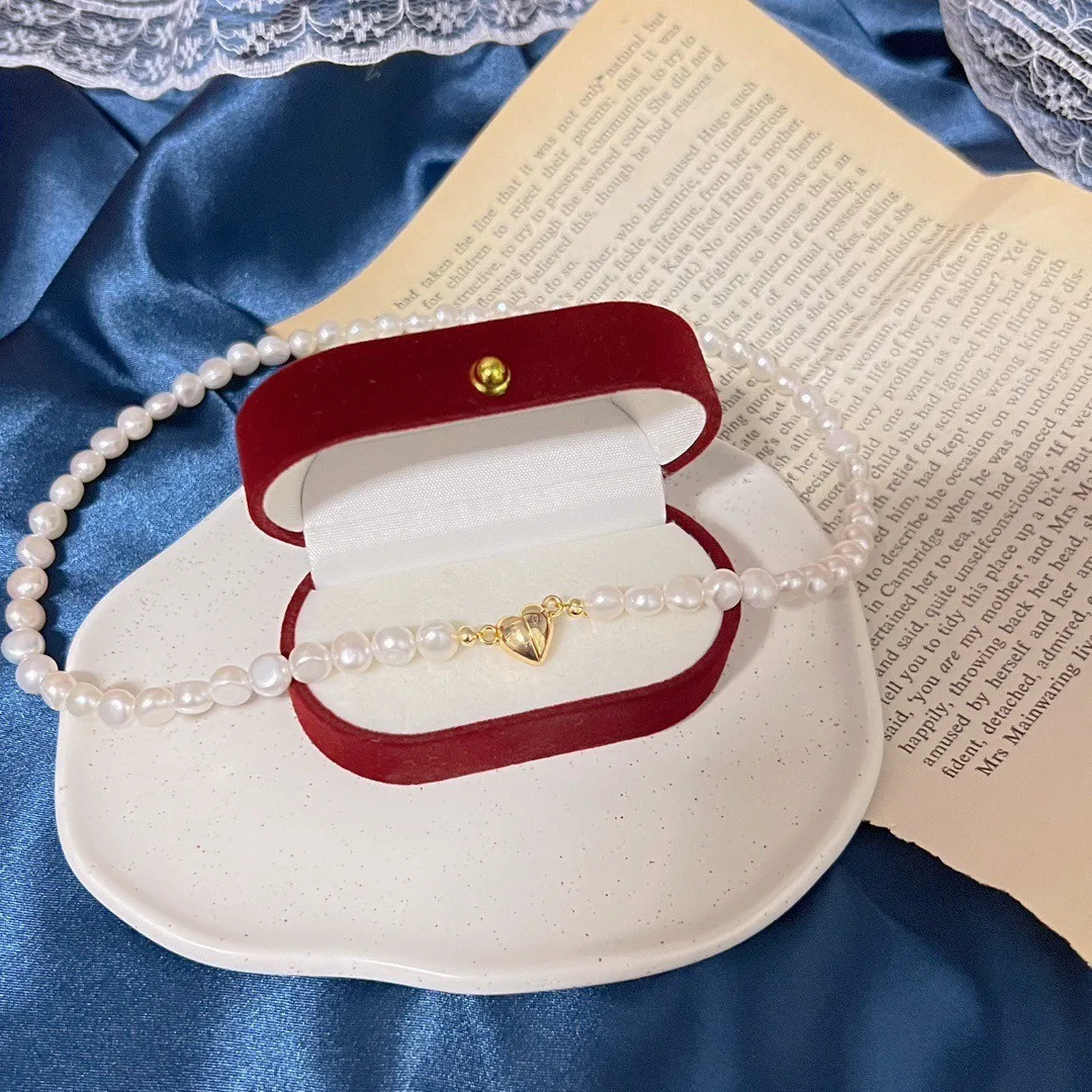 Romantic Love Heart Natural Baroque Freshwater Pearl 14K Gold Filled Female Necklace Jewelry For Women Wedding Gifts No Fade