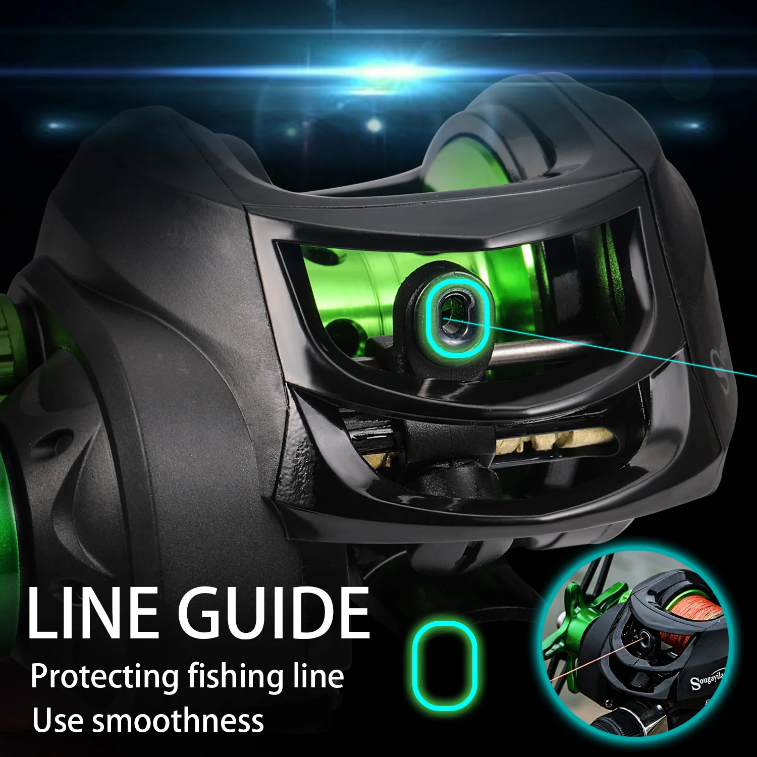 بكرات صيد الطعم من Sougayilang 7.2:1 بكرات نسبة التروس بكرة معدنية أقصى سحب 10 كجم بكرة التصيد لصيد الأسماك في المياه العذبة #4