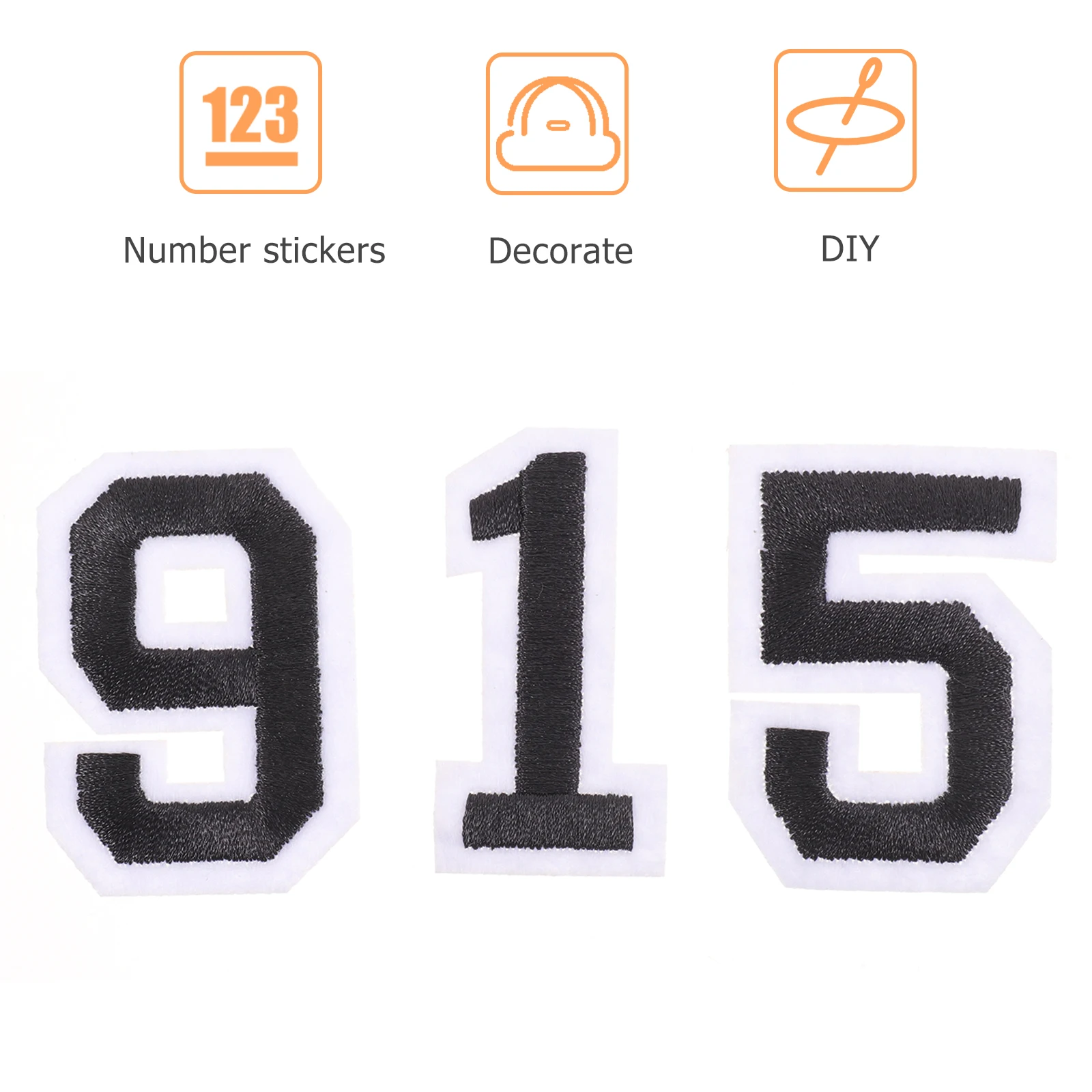 

2 Sets Self Adhesive Numbers Stickers 0 9 for T Shirts Football Jerseys Sports Shirts Helmets Pants Washable Reusable Non Woven