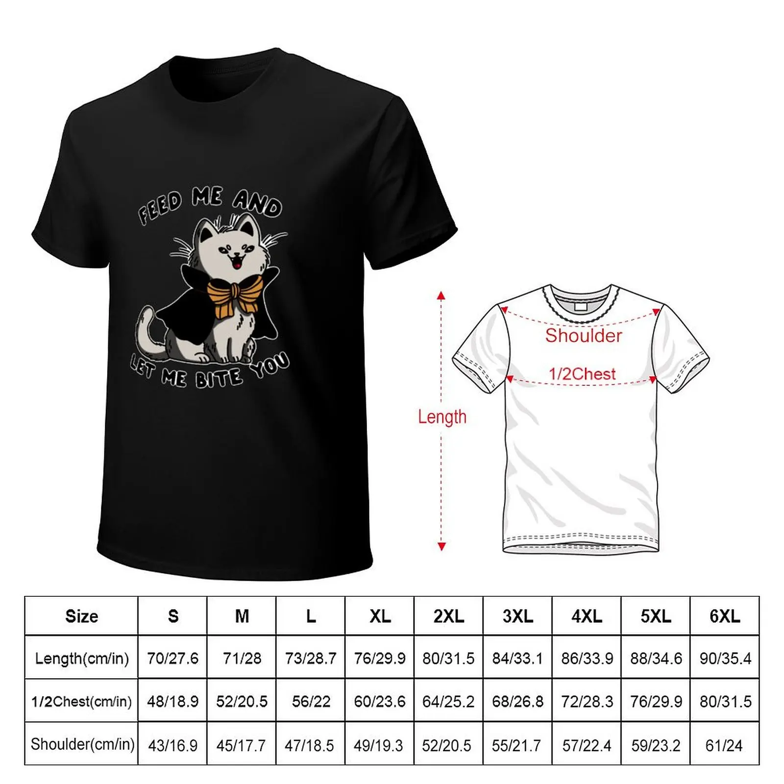 Vampire cat - Feed me and let me bite you T-Shirt Plus Size Lightweight Top