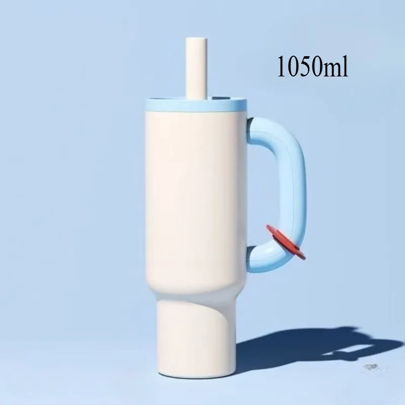 

304 Stainless Steel Large Capacity Straw Insulated Cup Roller Ice Cup Portable Handle