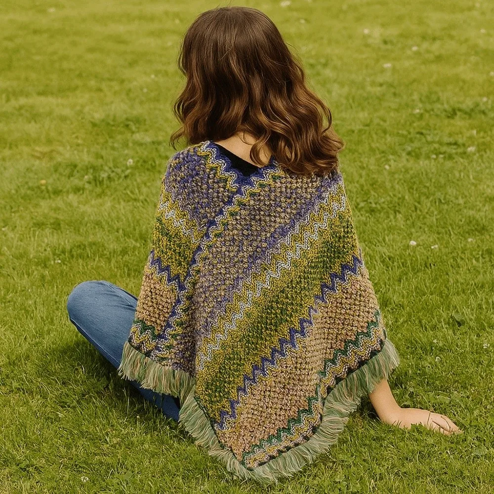 

Knitted Ethnic Style Knitted Shawl Neck Wrap Bohemia Large Shawl Outerwear Scarves Warm Autumn and Winter Tassel Cape Outdoor