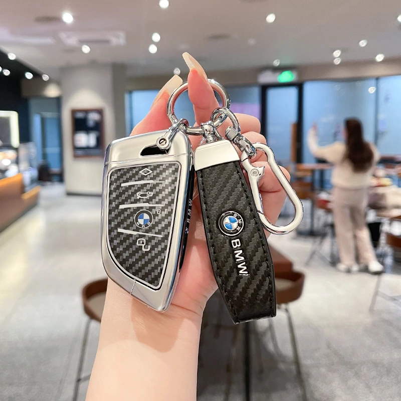 

2025 New Carbon Fibre Car Key Case Cover Holder Alloy Shell For BMW F20 G20 G30 X1 X3 X4 X5 G05 X6 X7 G11 F15 F16 G01 G02 F48