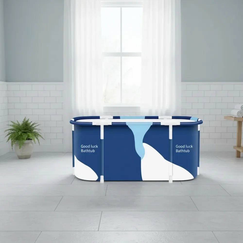 

Foldable Portable Bathtub for Adults, Freestanding Soaking Tub, Hot & Ice Bath SPA, 47.2x19.7x21.7 Inch Milk White