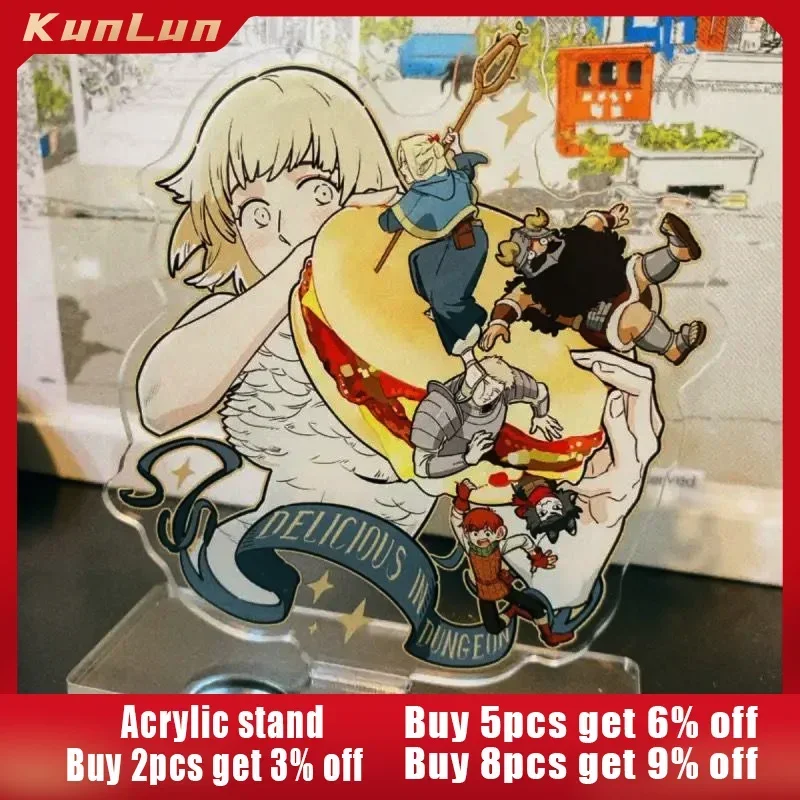 Anime Delicious in Dungeon Figuur Zeldzame Serie Acryl Stand Chilchuck Standbeeld Marcille Figur Laios Pop Bureau Ornamenten Speelgoed Gift