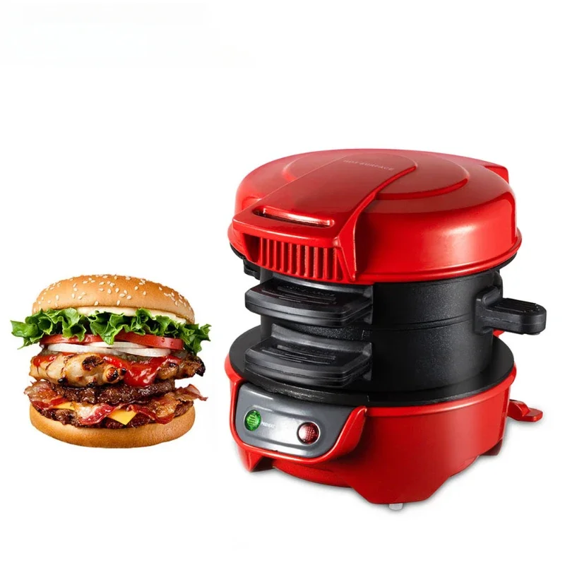 Manual Burger Press Machine Burger Maker for Home Use Breakfast Machine Multifunctional Bread Sandwich Machine Waffle Maker