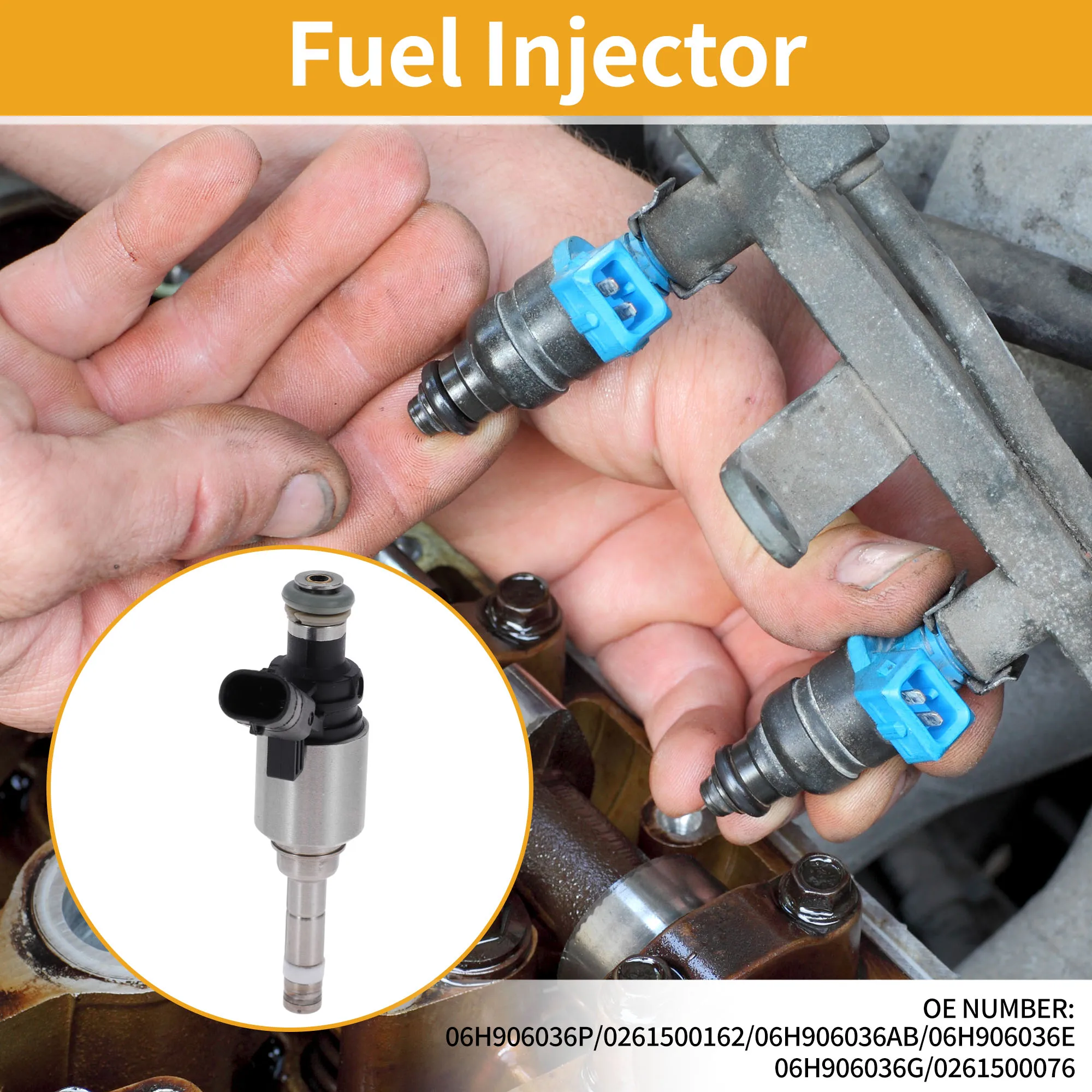 หัวฉีดน้ำมันเชื้อเพลิง UXCELL 1 ชิ้น รุ่น No.06H906036P สำหรับรถยนต์ Volkswagen BEETLE ปี 12-13 หัวฉีดน้ำมันเครื่องยนต์