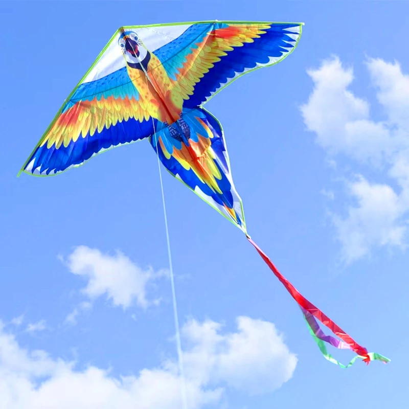 140 ซม.Parrot kite fly ของเล่นเด็กผ้าไนลอน kite เกมกลางแจ้ง beach kite ร่มชูชีพลมนก kite 3d kite papalotes dragon kites