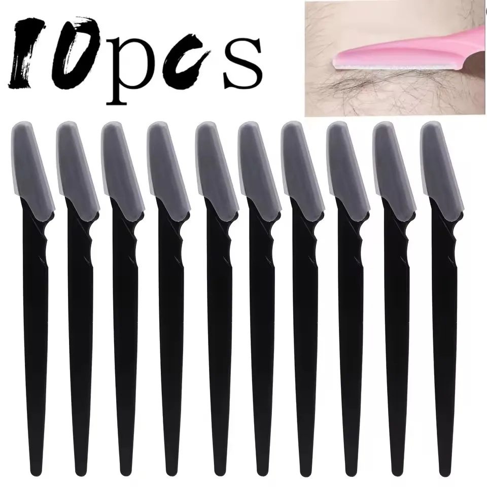 5/10/30/40pcsbrow Razor and Face Razor for Women And Men, Eyebrow Hair Trimmer And Shaver with Protective Cover,Safe image 3