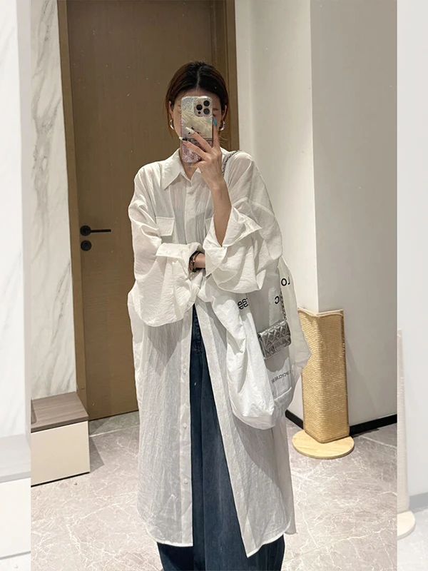 Loose Fit Long Sve Damen Leinen Sonnenschutz irt Sommer Oberbekleidung Casual Sle Button up Thin Outer irt