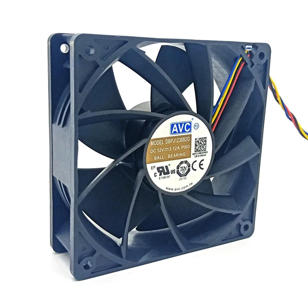 DBJ1238B2G Ventilador para AVC 12038, 12V, 4-Wire PWM Miner, 120mm, 12cm, Violência de alta velocidade, ventilador poderoso, 7000RPM