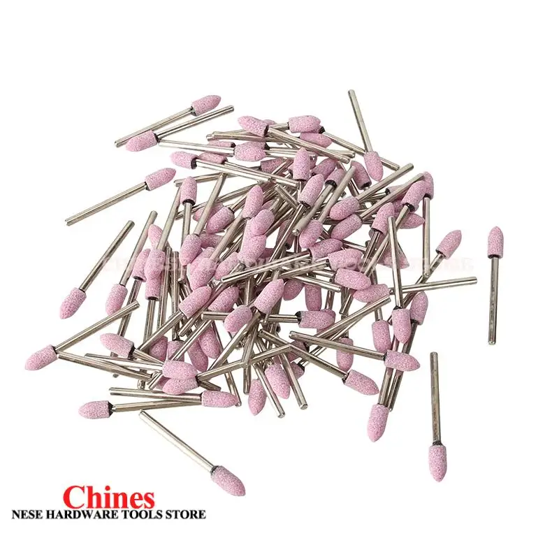 100PCS/Kotak Batu Abrasif Pemoles Penggiling Mata Bor Listrik Roda 6mm Untuk Alat Putar Dremel