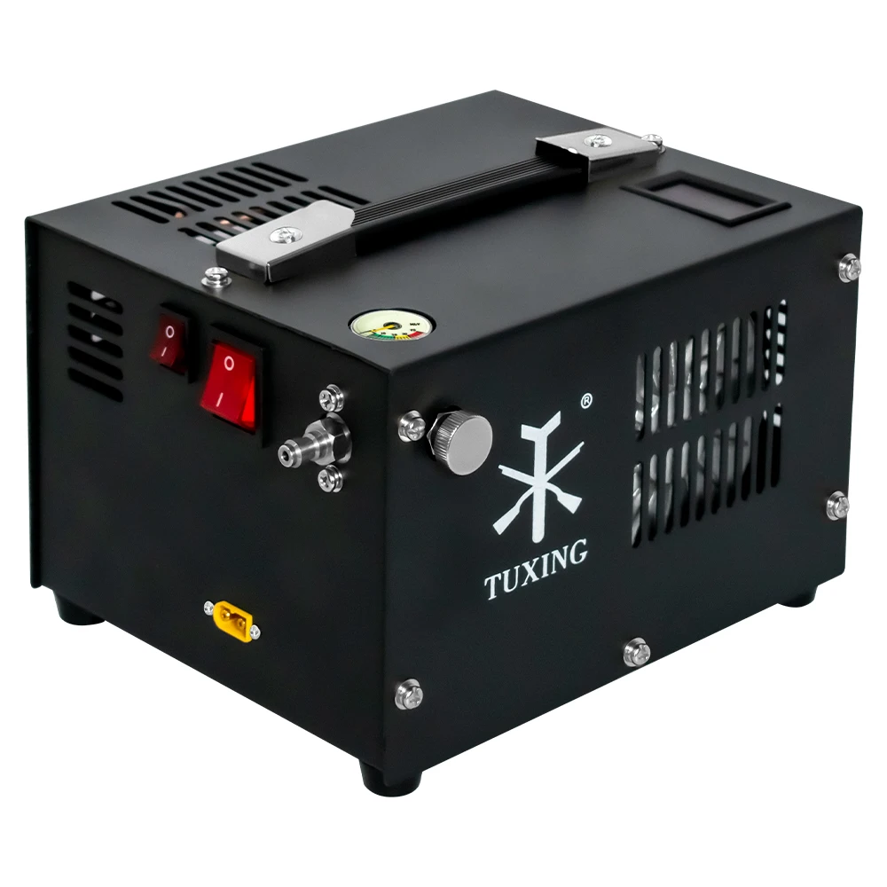 TUXING TXES061 4500Psi 300Bar 12V Portable PCP Air Compressor High Pressure Car Pump with Transformer Diving Inflator Tyres