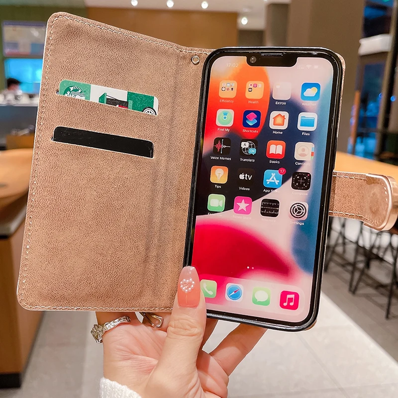 Glitter Wallet Leather Flip Peacock Case For iPhone 17 ProMax Air 16 E 15 14 Plus 13 Pro 12 Mini 11 XSMax Wallet Leather Cover